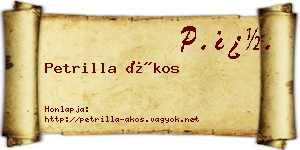 Petrilla Ákos névjegykártya